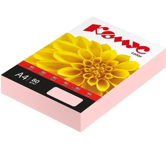 Цветная бумага Комус color роза пастель, 80 г, а4, 500 л 619935