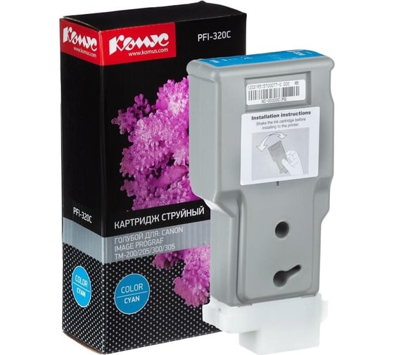 Струйный картридж Комус pfi-320c 2891c001 голубой, для tm-200205300305 1614515 1