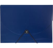 Портфель-картотека Комус на резинке, 12 отделений, а4, синий 166258
