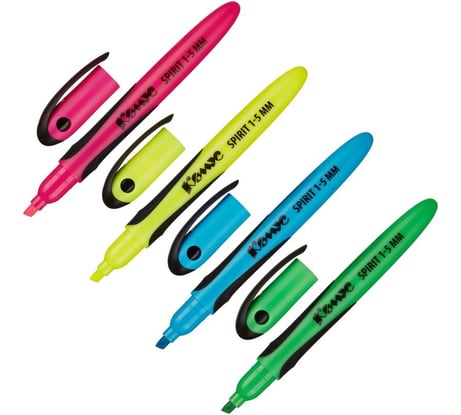 Набор текстовыделителей Комус spirit набор, 4 цвета, 1-5 мм 1056794