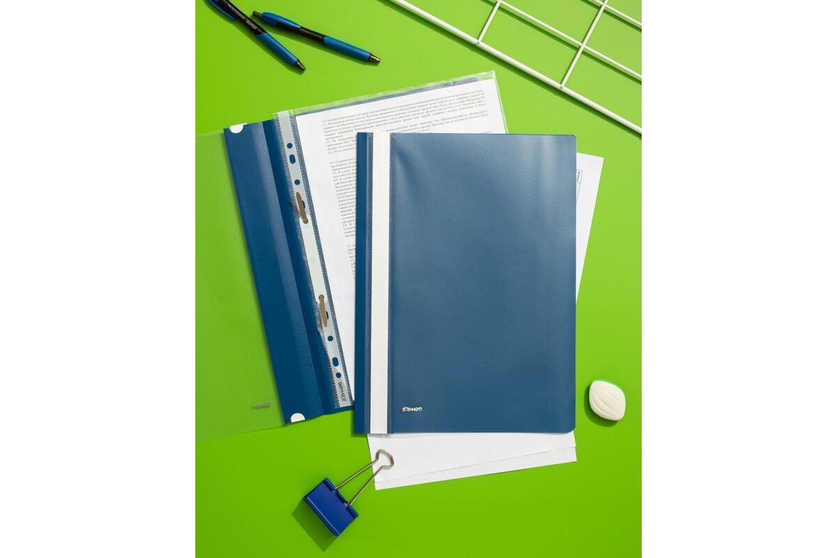 Пластиковый скоросшиватель Комус А4, синий 1810 164396 - выгодная цена ...