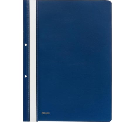 Пластиковый скоросшиватель Комус а4, с перфорацией, синий 1820 164403