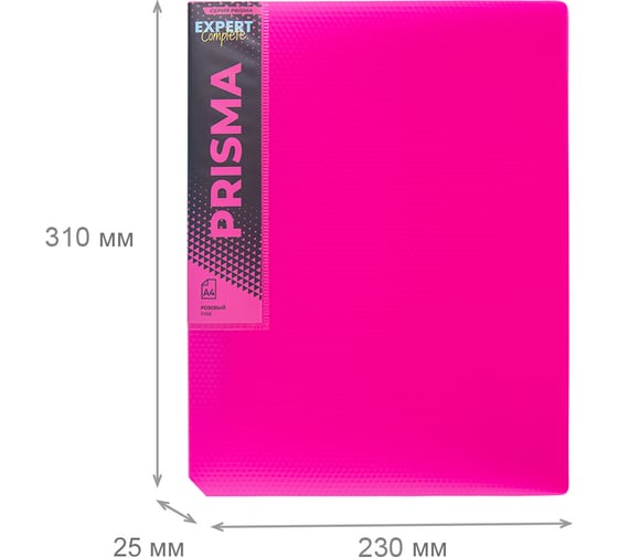 Папка Expert Complete на 2 О-кольцах A4 700 мкм PRISMA NEON 25 мм d - 20 мм желтый 4 шт 679745