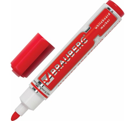 Маркер для доски Neo, с клипом, 5 мм, красный, BRAUBERG 150489