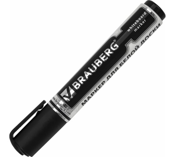 Маркер для доски Neo, с клипом, 5 мм, черный, BRAUBERG 150487