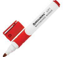 Маркер для доски SOFT, резиновая вставка, 5 мм, красный, BRAUBERG 151250