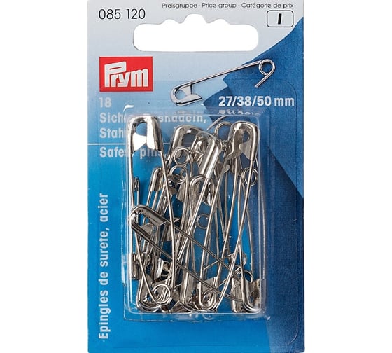 Английские булавки PRYM 18 шт ассорти 085120 сталь под никель 561942