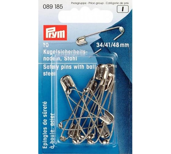 Английские булавки PRYM 10 шт с пластиковым шариком ассорти 089185 нержавеющий сплав под никель 561949 1
