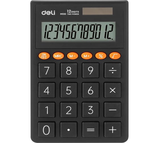 Карманный калькулятор DELI EM130D-GREY темно-серый, 12-разрядный 1901472