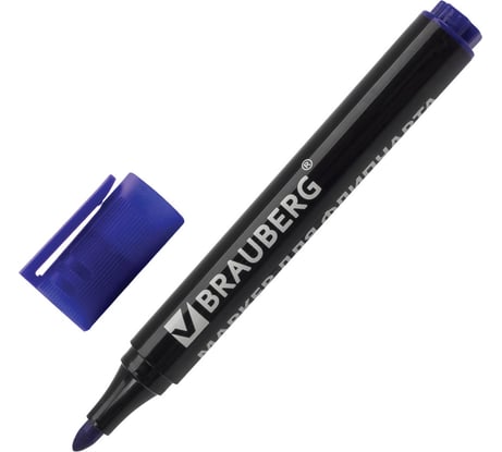 Маркер для флипчарта, непропитывающий, 2,5 мм, синий, BRAUBERG 151254