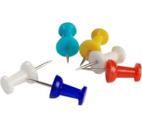 Силовые кнопки дпя пробковых досок Комус пластиковая шляпка, ассорти, европодвес, 25 штук в упаковке 164485