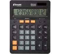 Настольный калькулятор Комус em444 расчет процентов ,12-разрядов, два типа питания, 205x155 мм, черный 1550709