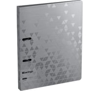 Папка на 2 кольцах Berlingo metallic, 24мм, 1000мкм, серебряный металлик, d-кольца, с внутр. карманом RB4_2D396