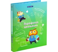 Папка-портфолио BRAUBERG школьника Отличник, 4 кольца, 20 файлов, 10 вкладышей, 7БЦ матовая 115240 28655324