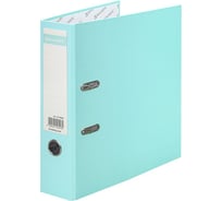 Папка-регистратор BRAUBERG Pastel ламинированная, 75 мм, цвет мятный 271839