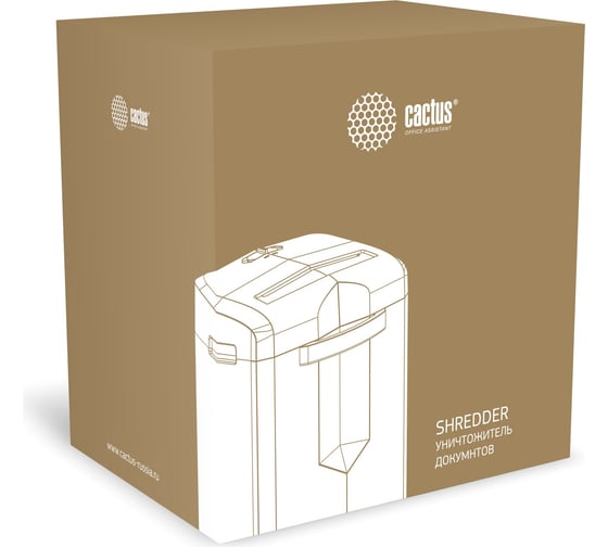 Шредер CACTUS CS-SH-12-20-4x12H черный секретность P-4, перекрестный, 12 листов, 20 л, скрепки/скобы/пластиковые карты 1919852