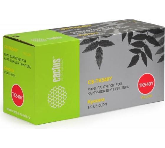 Лазерный картридж CACTUS CS-TK540Y желтый 4000 страниц для Kyocera FS-C5100DN 884803 1