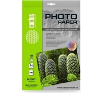 Фотобумага CACTUS CS-GSA4130100 A4, 130 г/м2, 100 листов глянцевое самоклеящаяся для струйной печати 1915191