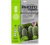 Фотобумага CACTUS CS-GSA613050 A6/130 г/м2, 50 листов, глянцевое самоклеющаяся для струйной печати 1033434