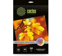 Фотобумага CACTUS Prof CS-HGA326050 A3, 260 г/м2, 50 листов, белый глянцевое для струйной печати 1915192