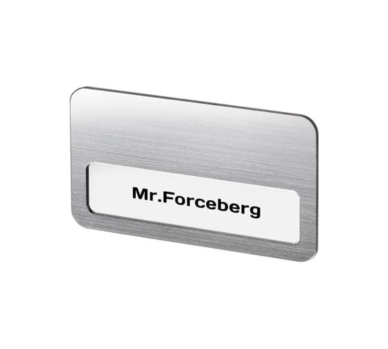 Магнитный бейдж Forceberg пластиковый с окном 70x40 мм серебряный шт 9-170PL7040AL