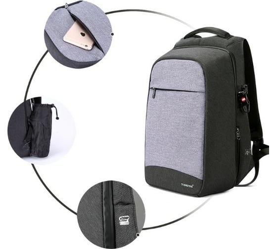Рюкзак Tigernu T-B3335 темно-серый, 15,6" 60006-48