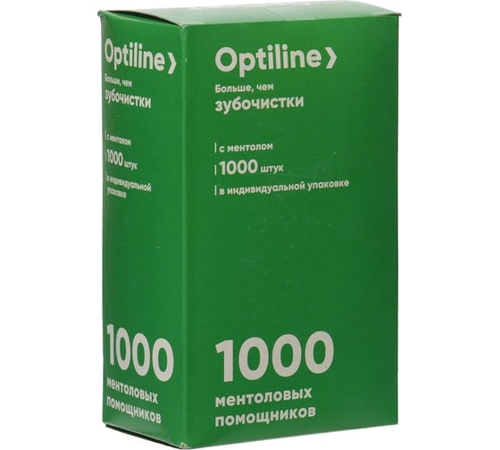 Зубочистки Optiline 1000 шт., с ментолом, дерево 10-0510
