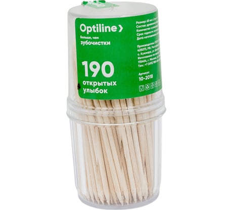 Зубочистки Optiline дерево, 190 шт., в банке 10-2018