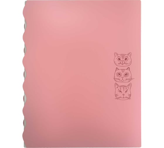 Папка для документов Феникс+ Коты пластиковая, полипропилен, формат А4, 23.5x30.5 см, 4 отделения, фигурная вырубка, УФ-печать 53483 1