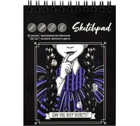 Скетчпад Феникс+ Милая готика А6, 30 л, блок - черный офсет 120 г/кв.м., обложка полноцветная печать, гребень по короткой стороне, выборочный УФ-лак 64865