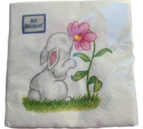 Бумажные салфетки EUROHOUSE 20x20 см, 2-слойные, Милый зайчик, 30 шт. 57642