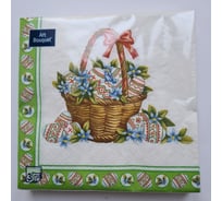 Бумажные салфетки EUROHOUSE 33x33 см, 3-слойные, Корзина на пасху, 20 шт. 37664