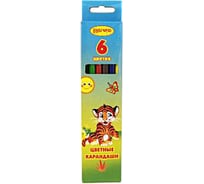 Карандаши Limpopo 6 цветов, пластик, Тигренок КарЦ144
