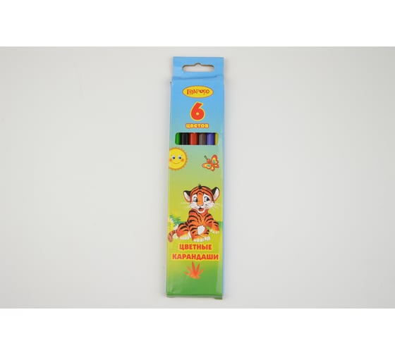 Карандаши Limpopo 6 цветов, пластик, Тигренок КарЦ144