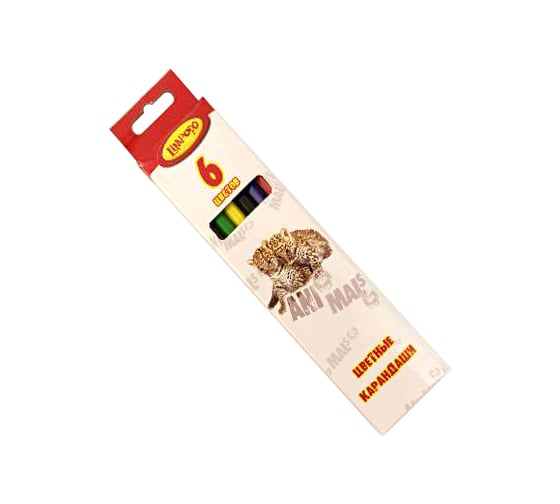 Карандаши Limpopo, 6 цветов, пластик, animals КарЦ146