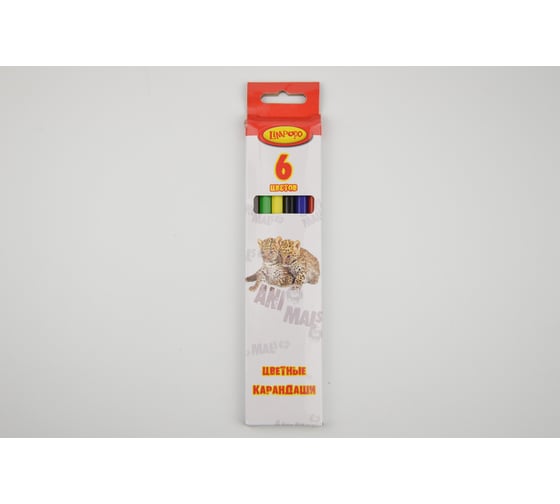 Карандаши Limpopo, 6 цветов, пластик, animals КарЦ146