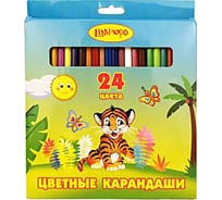 Карандаши Limpopo 24 цвета, пластик, Тигренок Кар2628