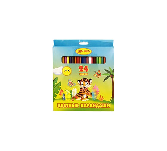 Карандаши Limpopo 24 цвета, пластик, Тигренок Кар2628 1