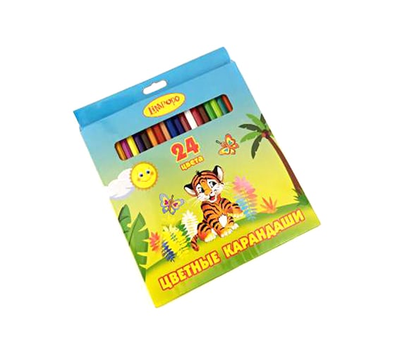 Карандаши Limpopo 24 цвета, пластик, Тигренок Кар2628