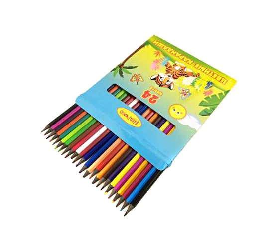 Карандаши Limpopo 24 цвета, пластик, Тигренок Кар2628