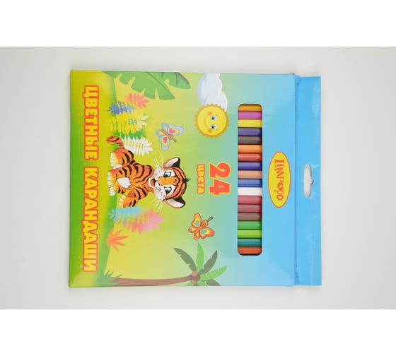 Карандаши Limpopo 24 цвета, пластик, Тигренок Кар2628