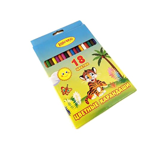 Карандаши Limpopo 18 цветов, пластик, тигренок lpr0265м Кар2032