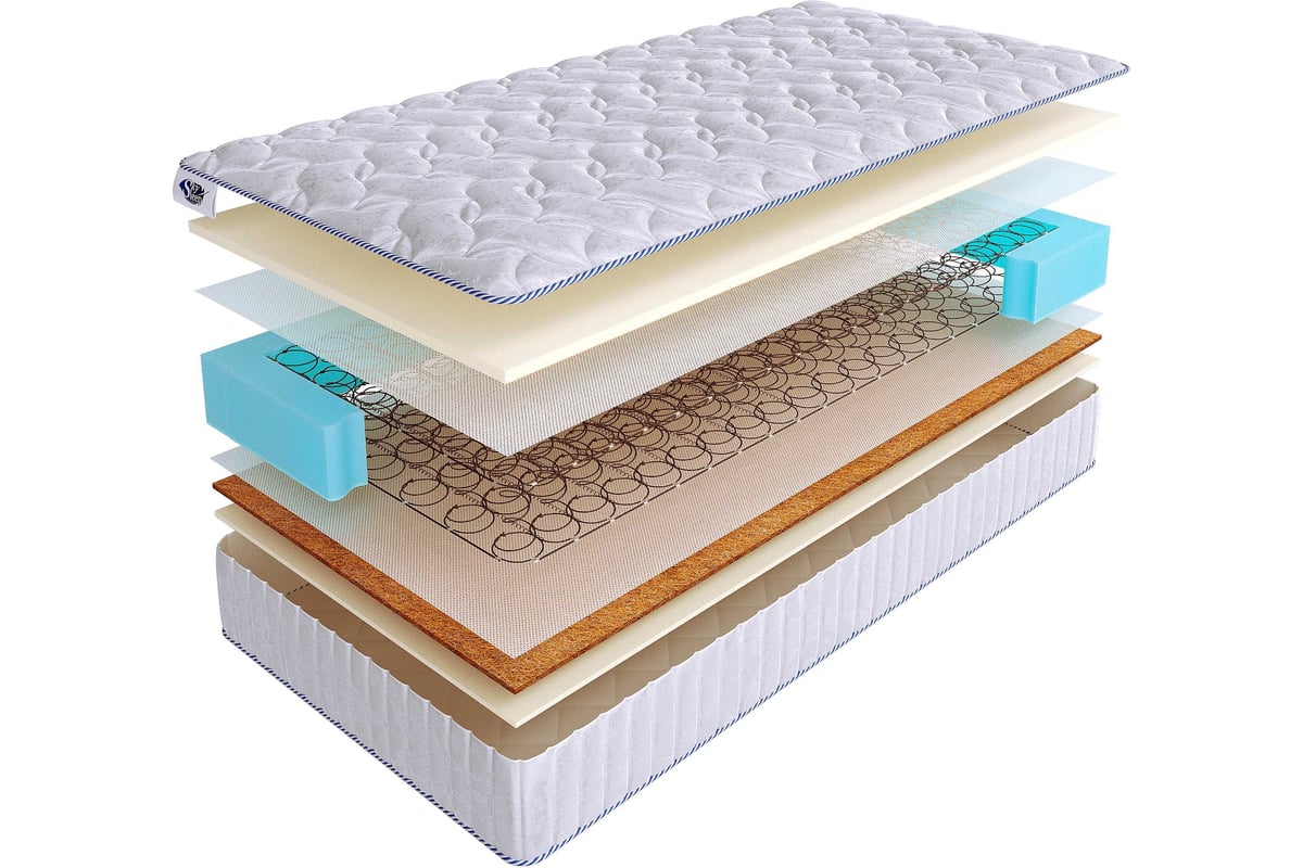матрас люкс независимый пружинный блок латекс+кокос 1800 мм