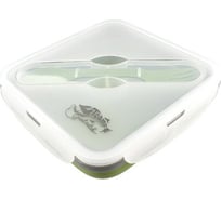 Силиконовый контейнер Tramp с ловилкой, 400 мл, оливковый TRC-1441