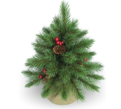 Ель BEATREES Tiffany зеленая с инеем шишками и ягодами в мешке 0.45 м 1020645