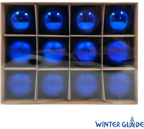 Набор елочных шаров Winter Glade пластик, 6 см, 12 шт., синий микс 6012G004