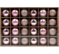 Набор елочных шаров Winter Glade пластик, 6 см, 24 шт., розовый микс 6024G006