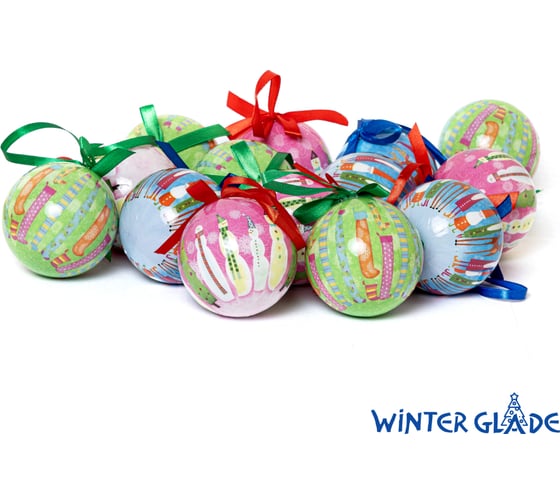 Набор елочных шаров Winter Glade папье-маше, 14 шт. 7514G06 7514G063