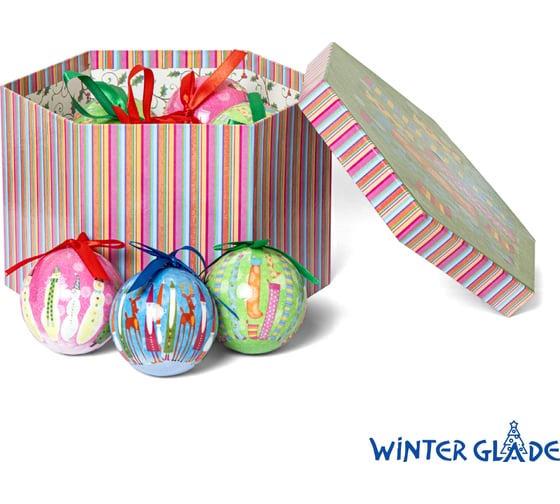 Набор елочных шаров Winter Glade папье-маше, 14 шт. 7514G06 7514G063