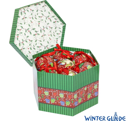 Набор елочных шаров Winter Glade папье-маше, 14 шт. 7514G21 7514G219